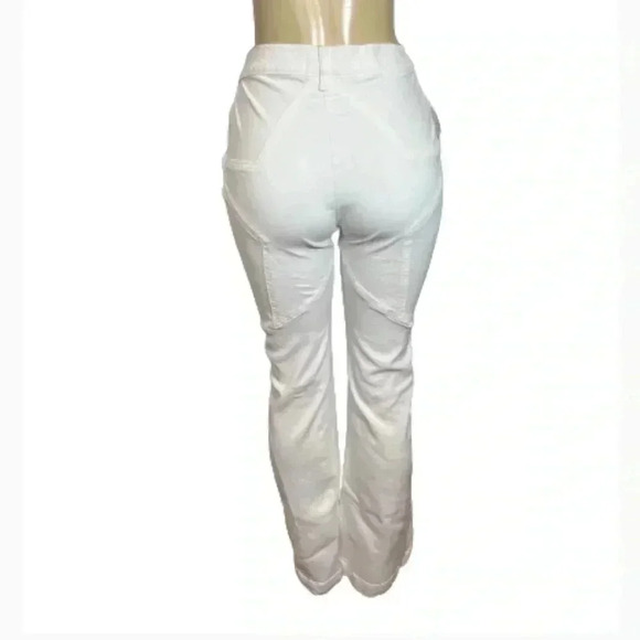 - REVICE White Jeans Star butt print boot cut stretch midrise nwt size 8 medium - Picture 3 of 12